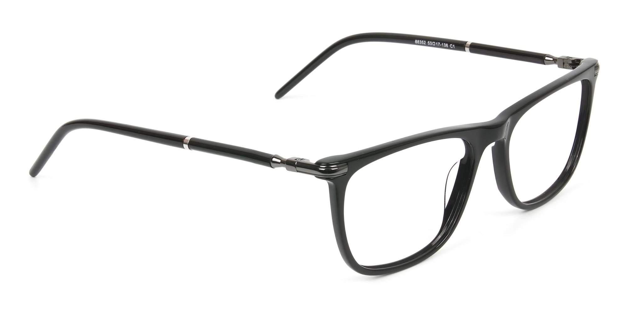 Geek Black Rectangular Spectacles in Acetate - 1