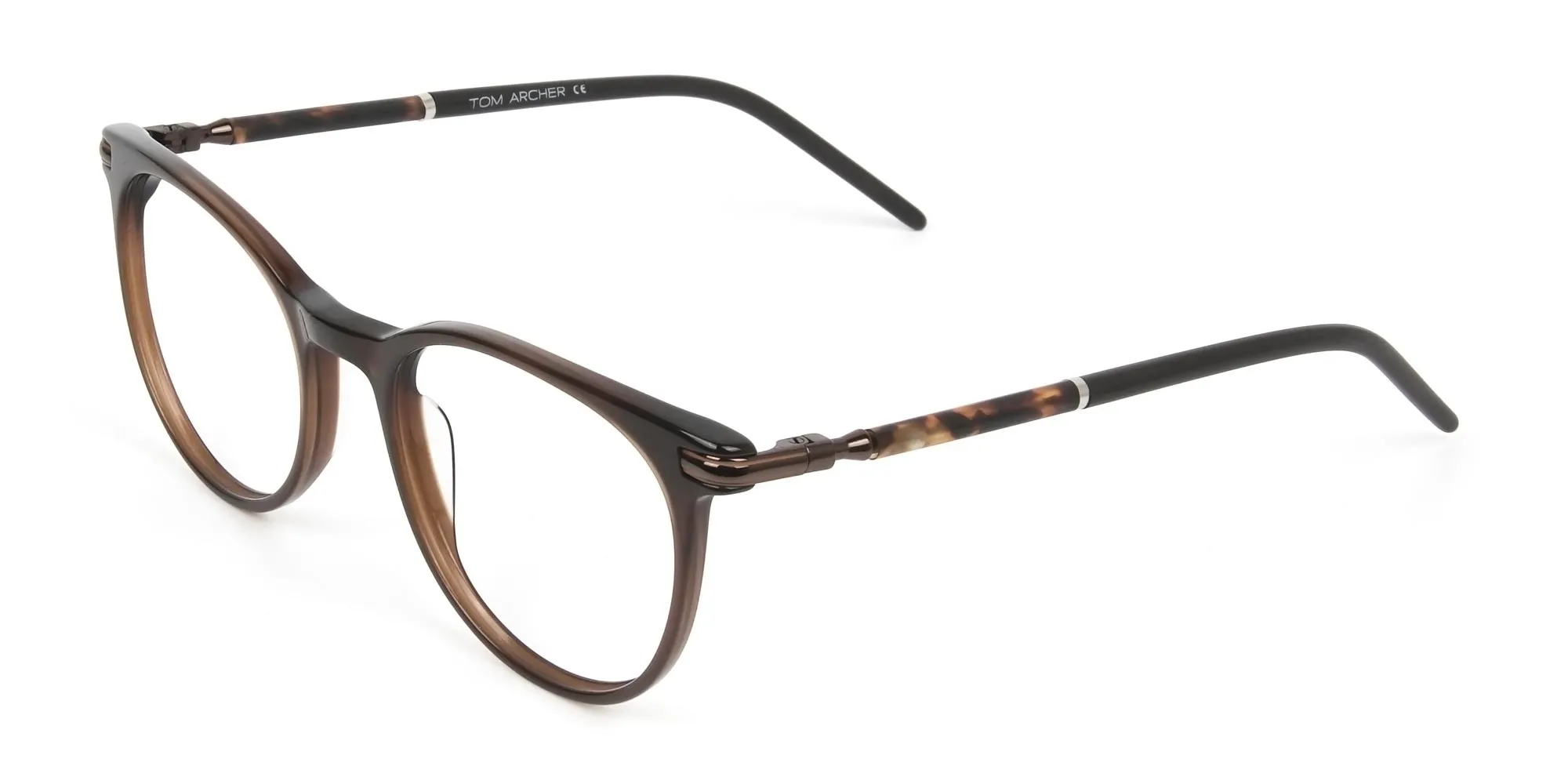 Dark Brown Round spectacles in Acetate - 2