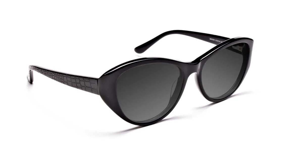 Women's Dark Grey Cat-Eye Sunglasses-2