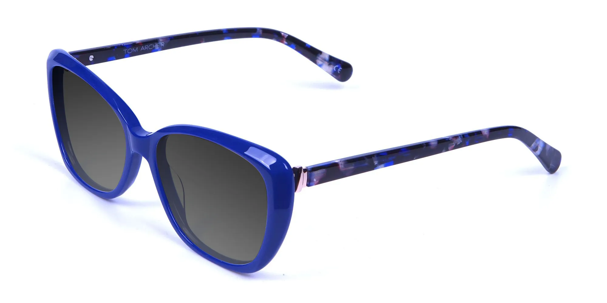 Women Blue Cat-Eye Sunglasses Oversize-2