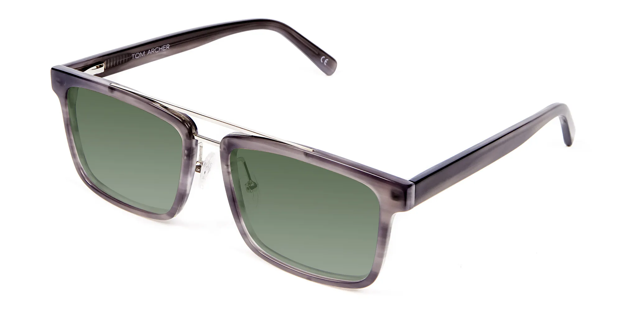 Unisex Dark Green Rectangular Sunglasses  Specscart-2