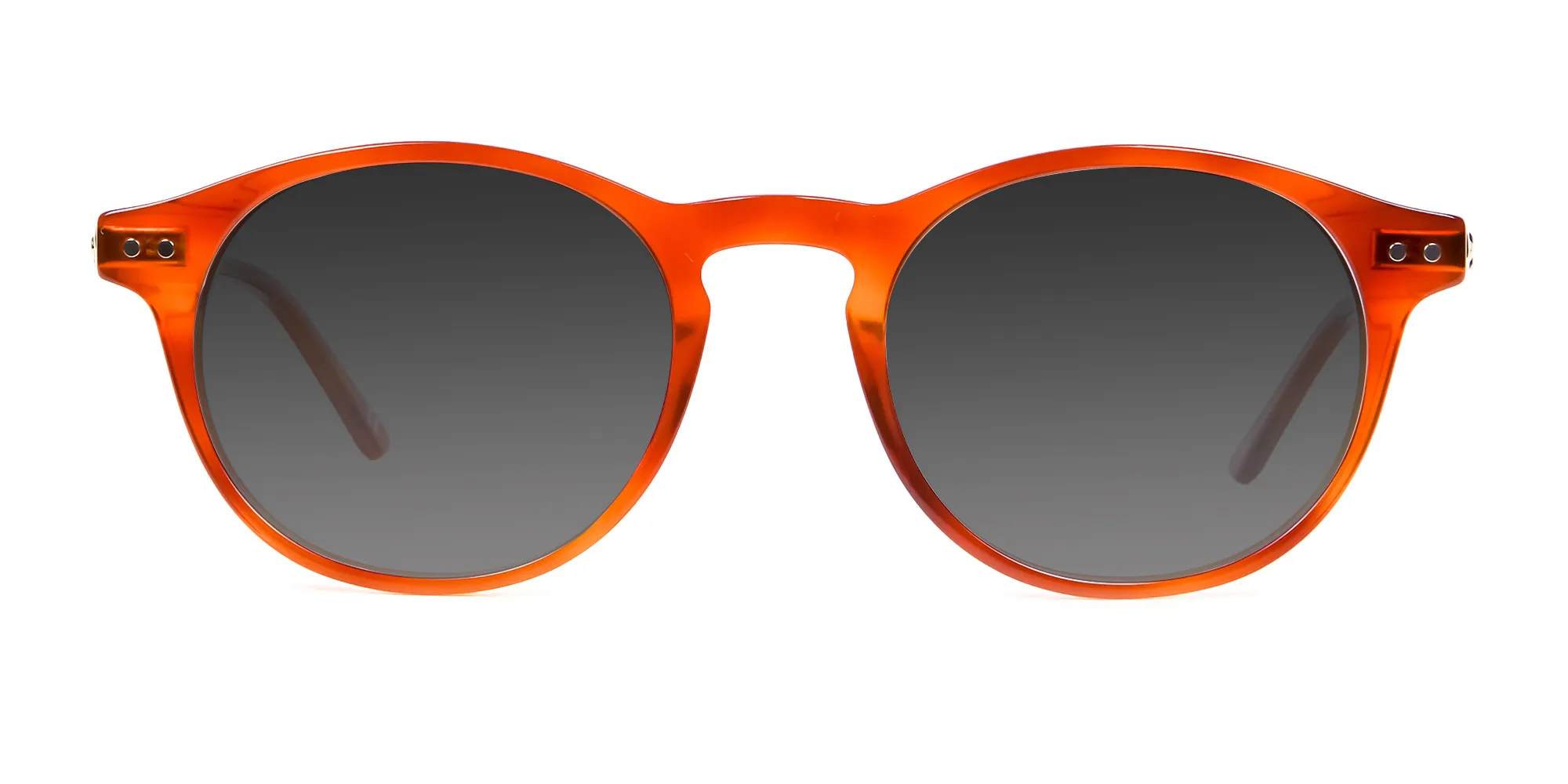 Caramel Grey Round Sunglasses Men Women-2