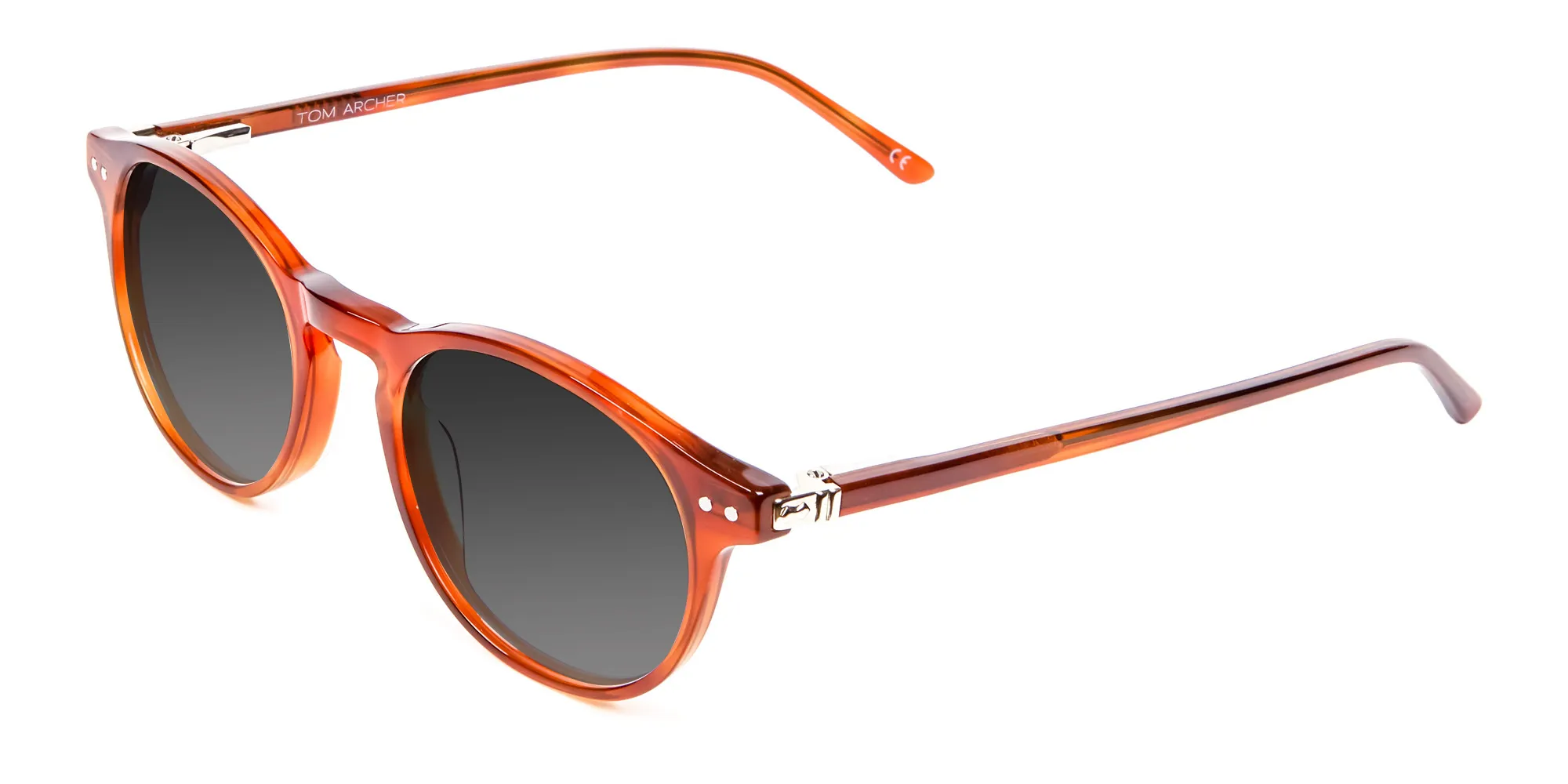 Caramel Grey Round Sunglasses Men Women-2