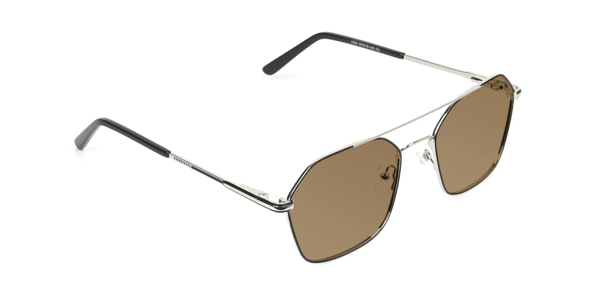 ultralight-silver-black-geomatric-pilot-brown-tinted-sunglasses-2