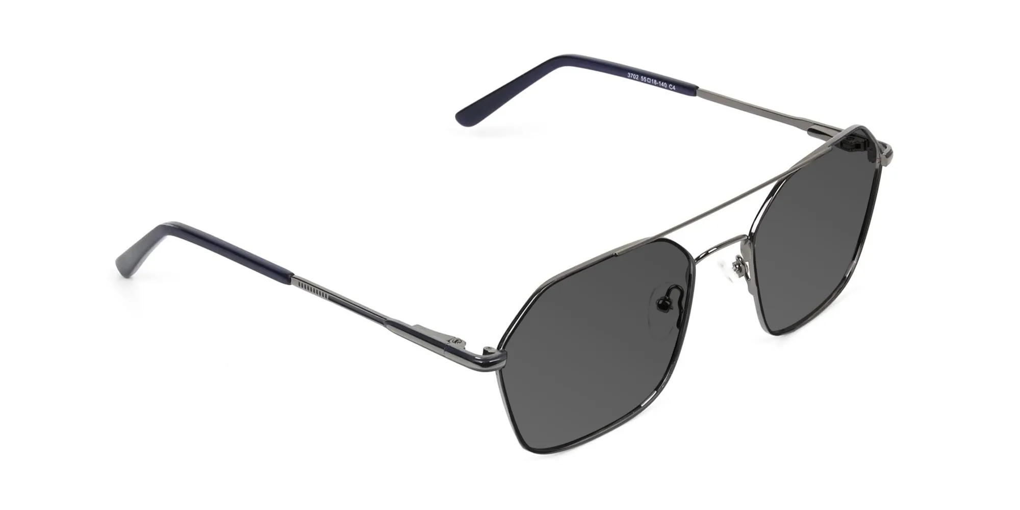 dark-royal-blue-geometric -gunmetal-pilot-grey-tinted-sunglasses-2