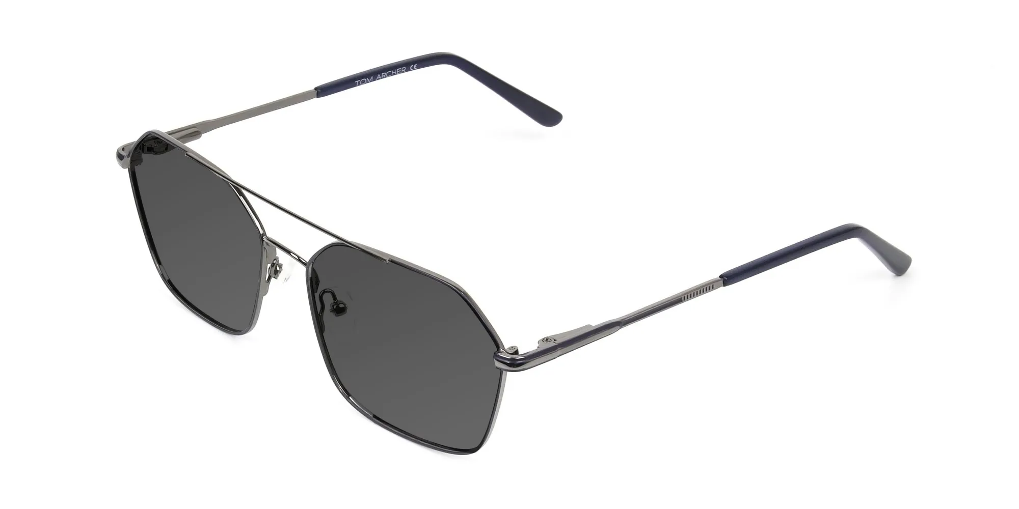 dark-royal-blue-geometric -gunmetal-pilot-grey-tinted-sunglasses-2