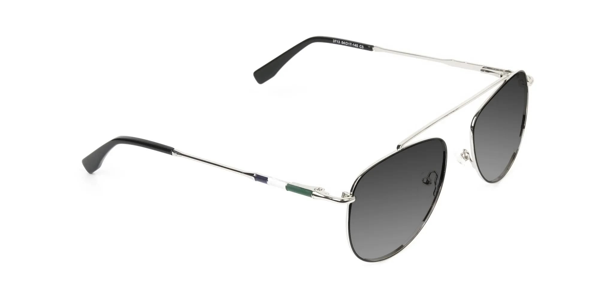 silver-green-thin-frame-pilot-Grey-tinted-sunglasses-2