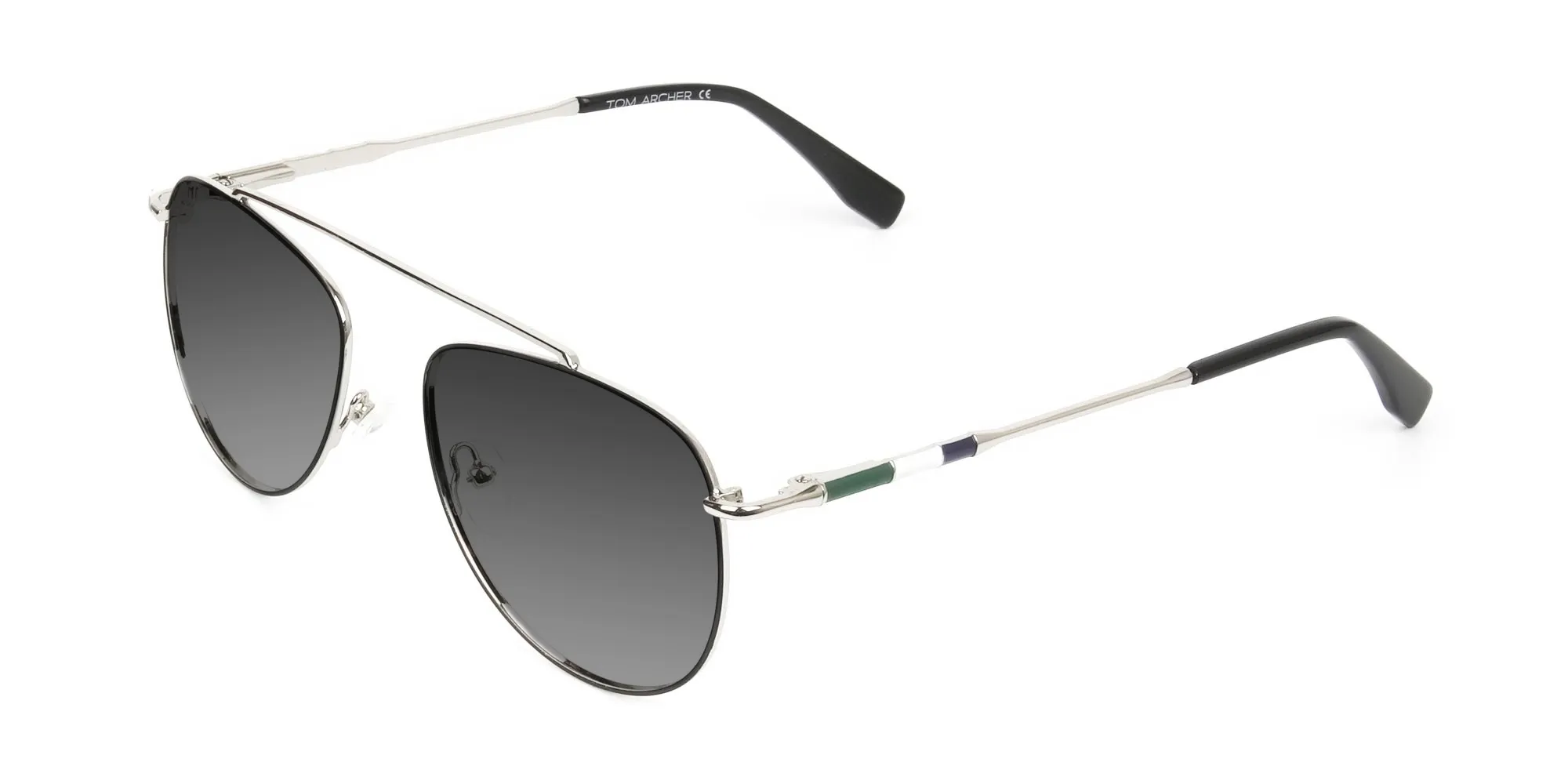 silver-green-thin-frame-pilot-Grey-tinted-sunglasses-2