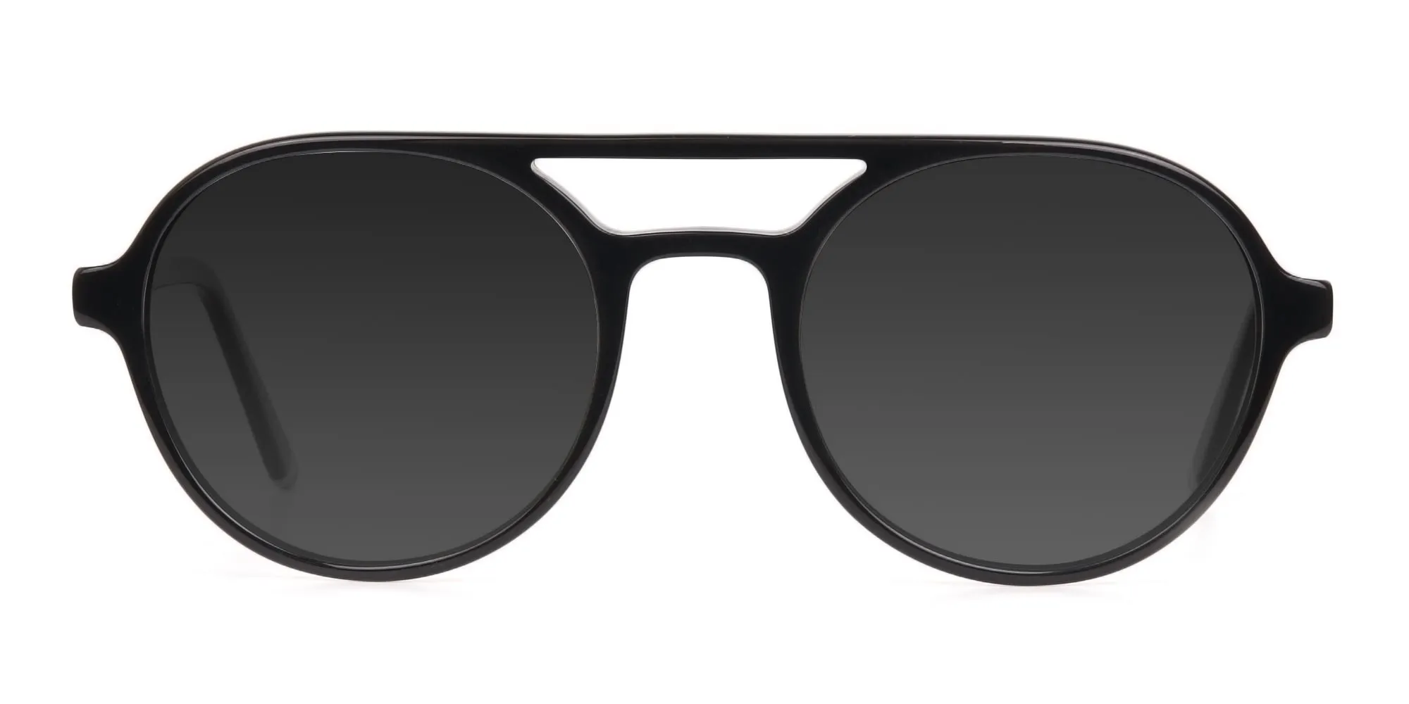 Black Pilot Sunglasses with Dark Grey Lenses - 2 