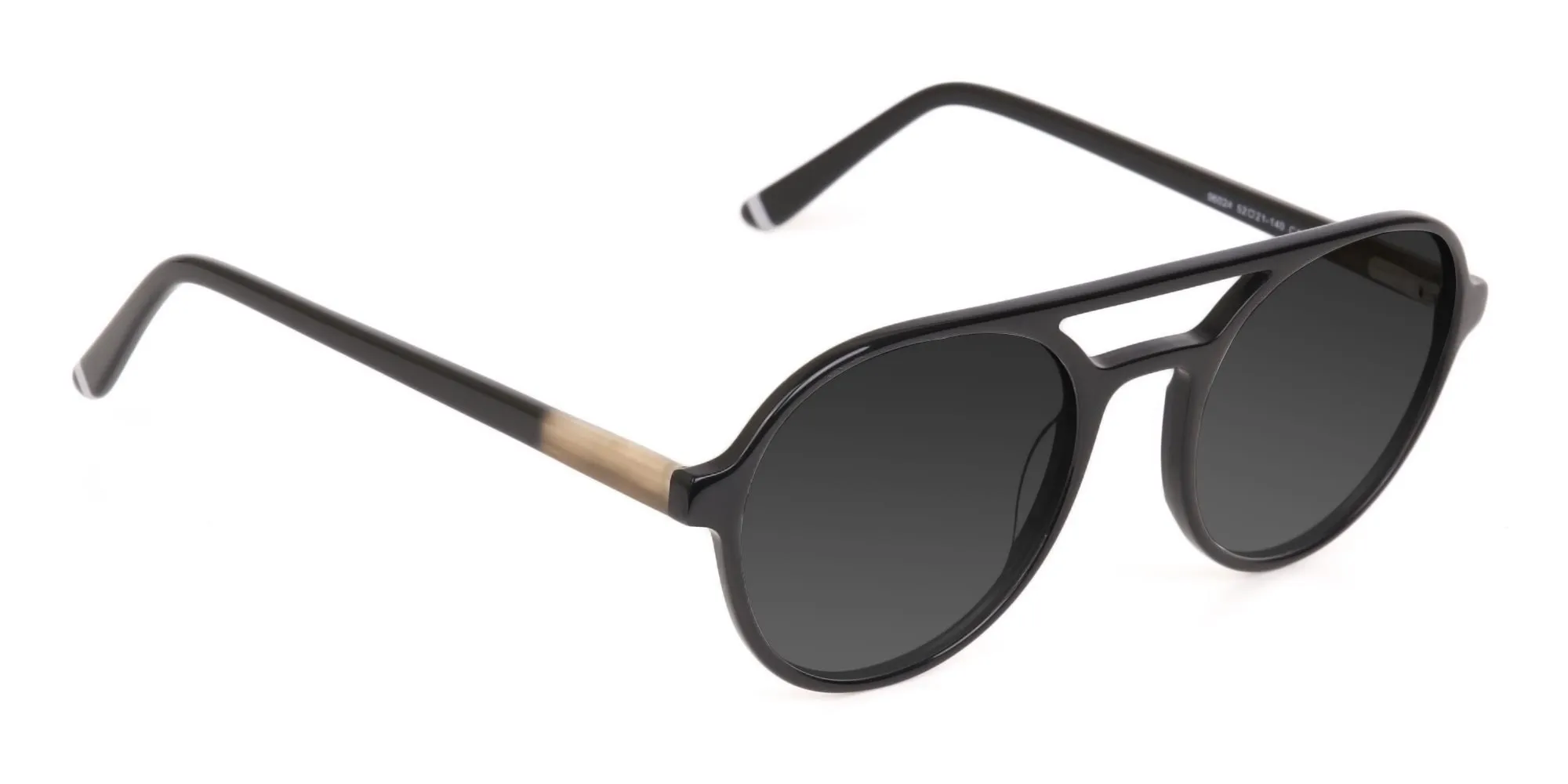 Black Pilot Sunglasses with Dark Grey Lenses - 2 