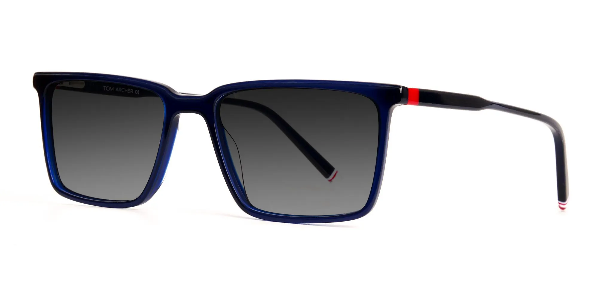 Blue Tinted Rectangular Sunglasses-2