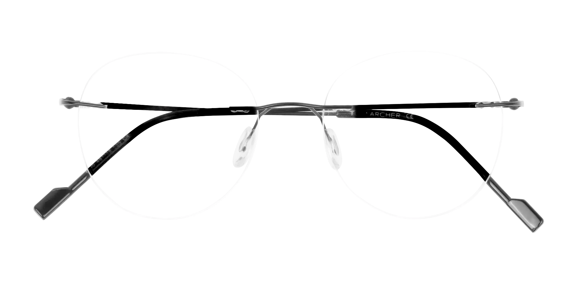 Black Rimless Round Glasses-1