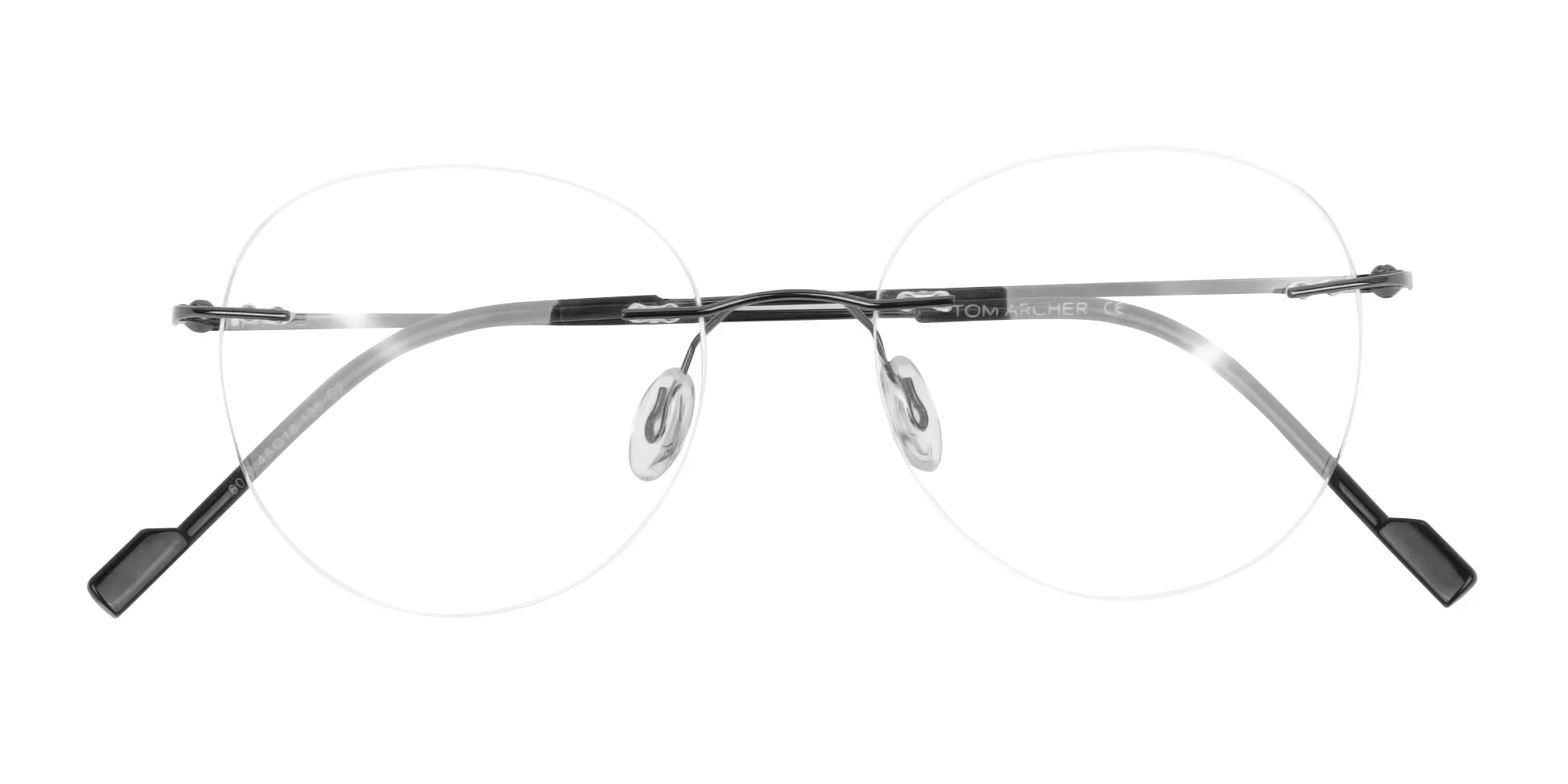 Gunmetal Rimless Round Glasses-1