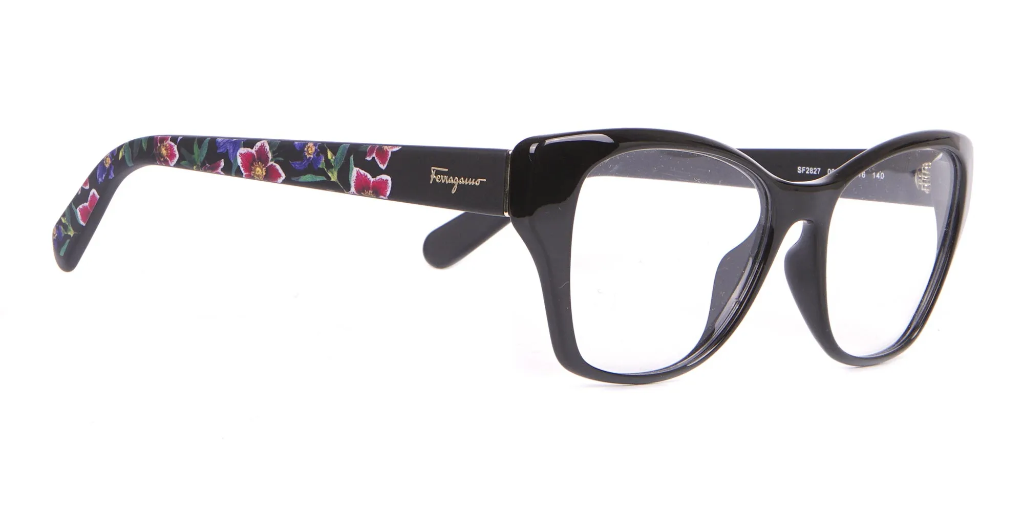 Salvatore Ferragamo SF2827 Cateye Square Glasses Black-2