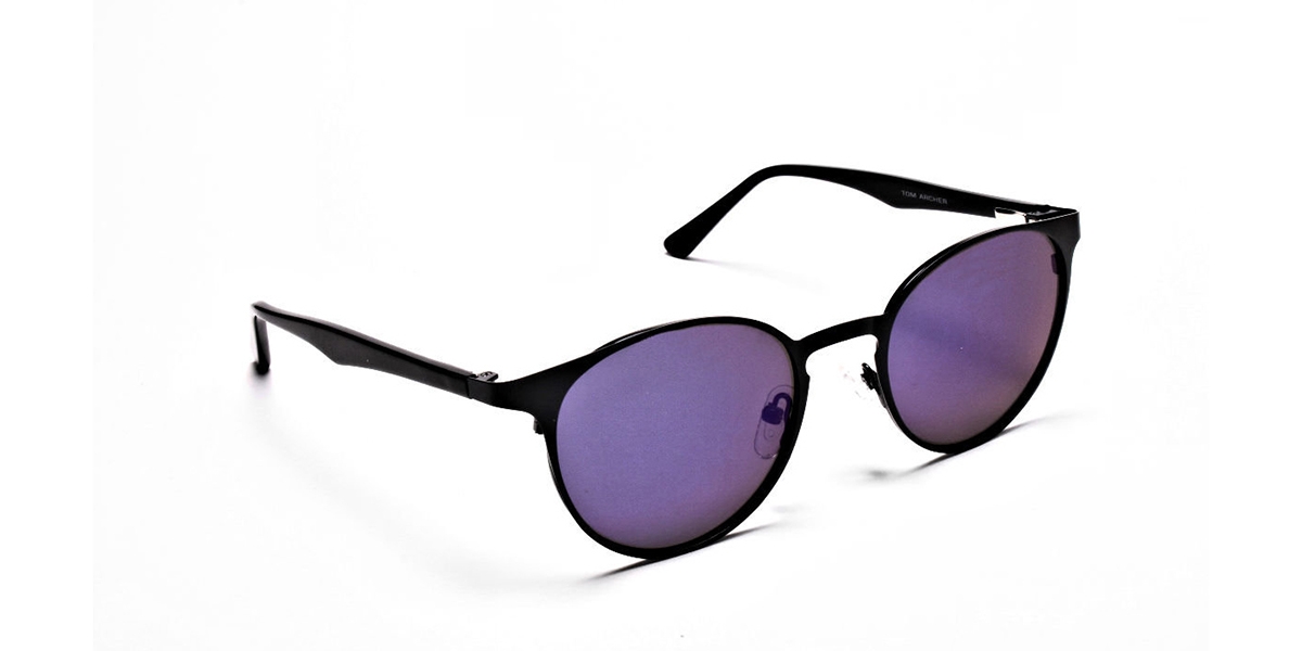 Sleek Black & Blue Sunglasses -2