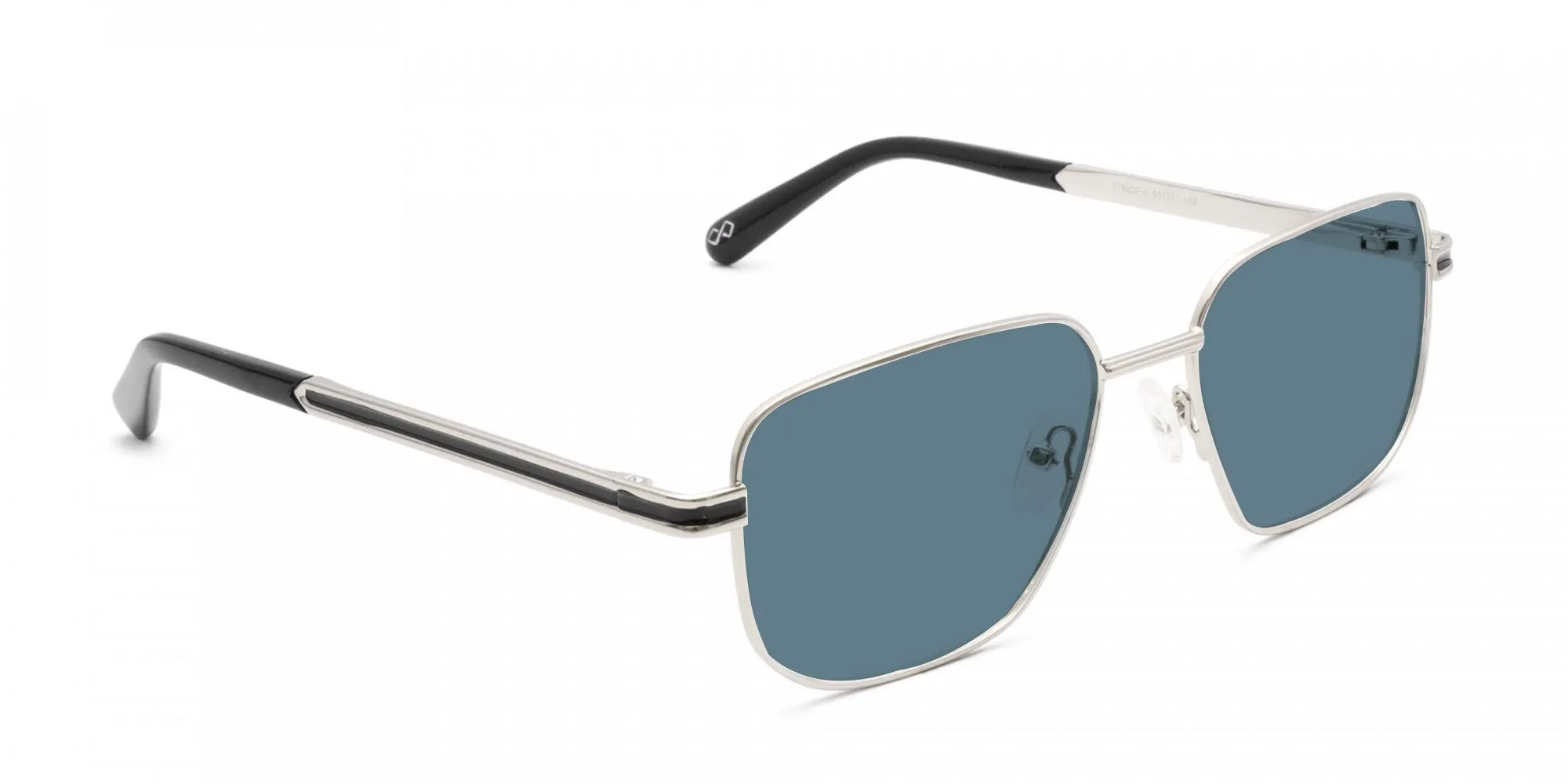 Silver Metal Sunglasses With Blue Tint-2