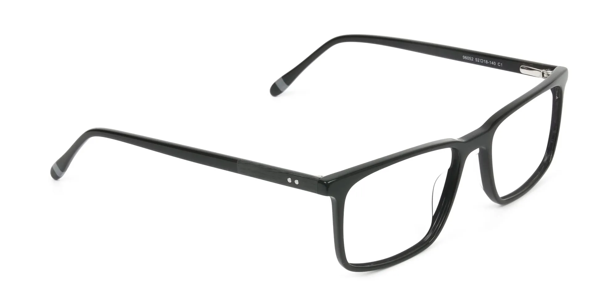 Designer Black Glasses Rectangular - 2