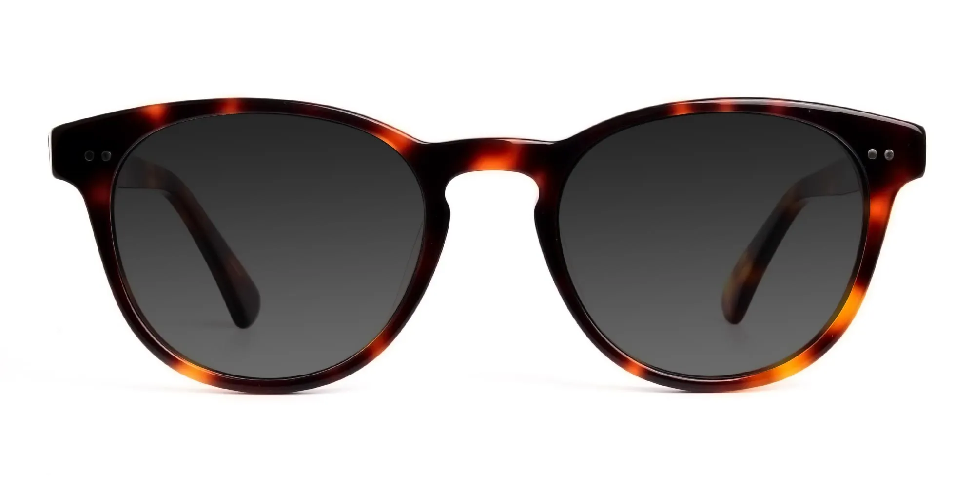 black and red round tortoiseshell full-rim dark grey tinted sunglasses frames-2