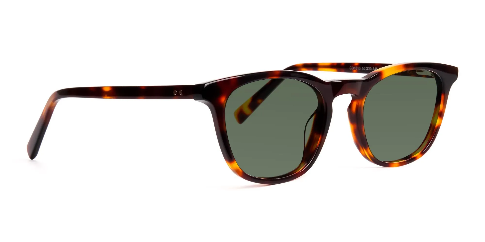 Green Tortoiseshell Square Sunglasses-2