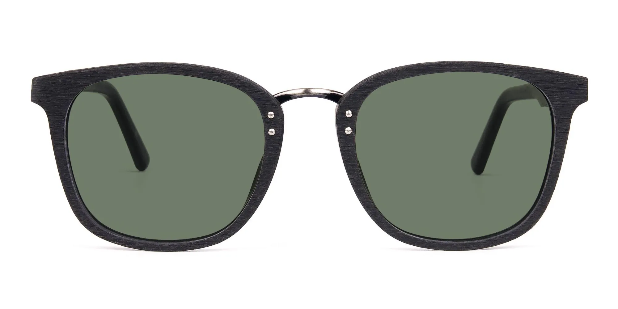 Green-Tint-Square-Shape-Black-Wooden-Sunglasses-2