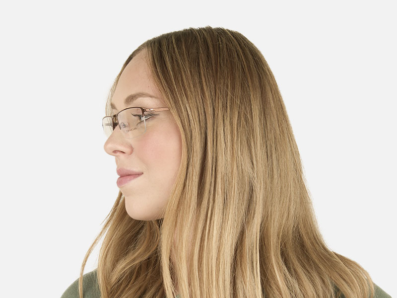 Brown Semi-Rim Glasses with Spring Hinges-1