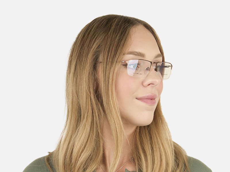 Brown Semi-Rim Glasses with Spring Hinges-1