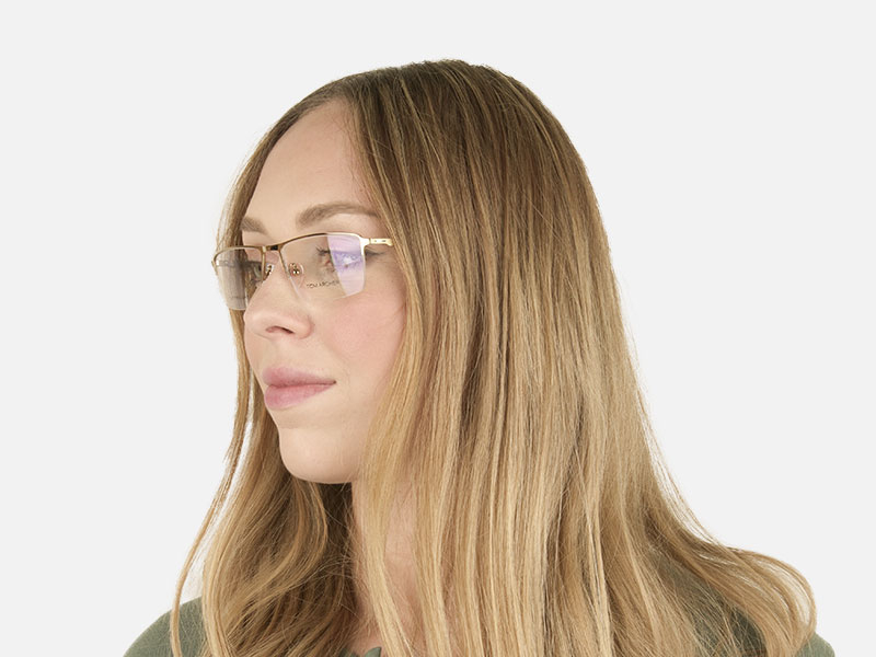 Gold Semi-Rim Glasses with Spring Hinges-1