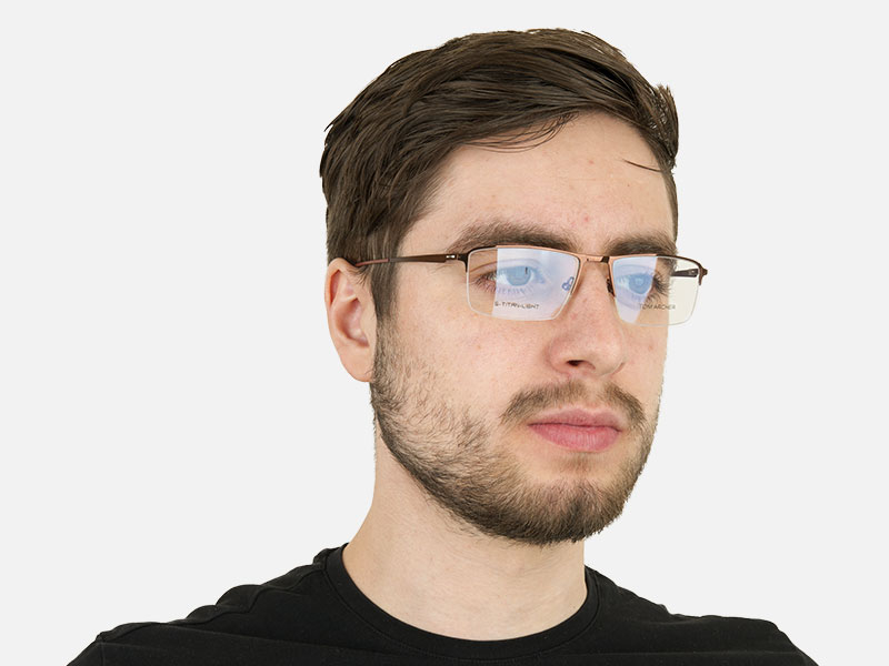 Brown Semi-Rim Glasses with Spring Hinges-1