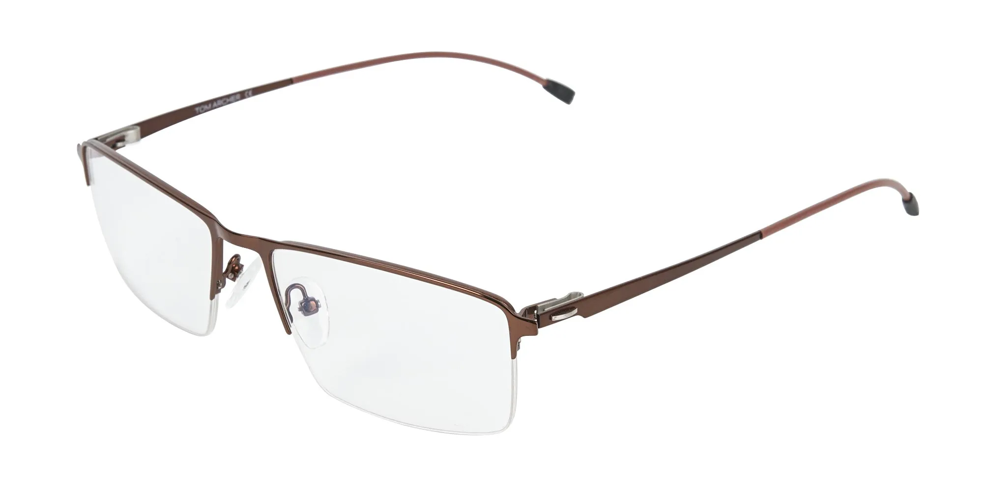 Brown Semi-Rim Glasses with Spring Hinges-2