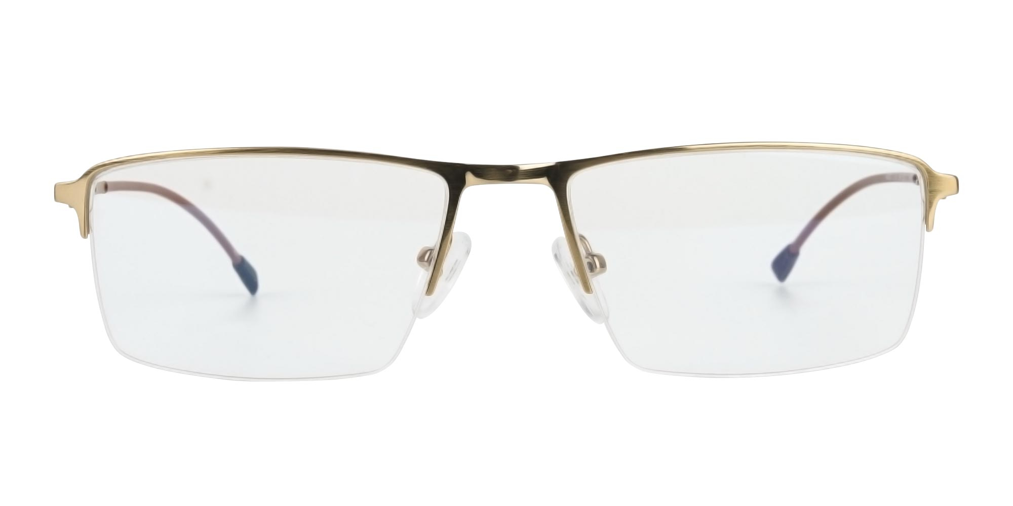 Gold Semi-Rim Glasses with Spring Hinges-1