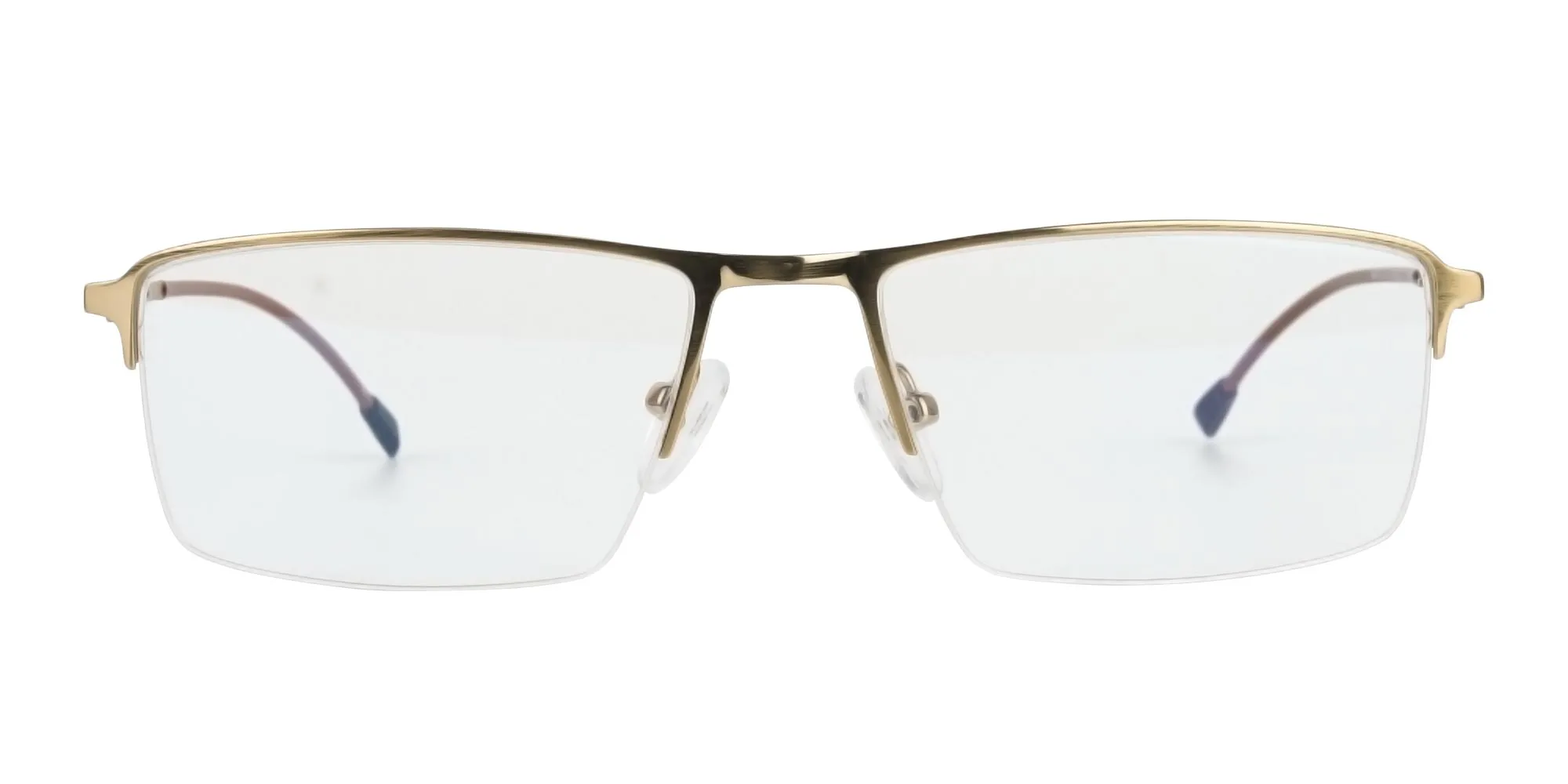 Gold Semi-Rim Glasses with Spring Hinges-2