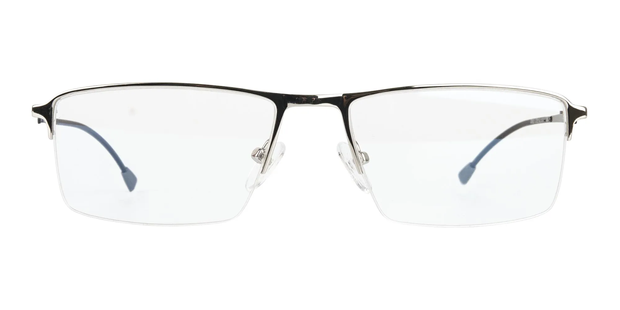 Silver Semi-Rim Rectangle Glasses-02