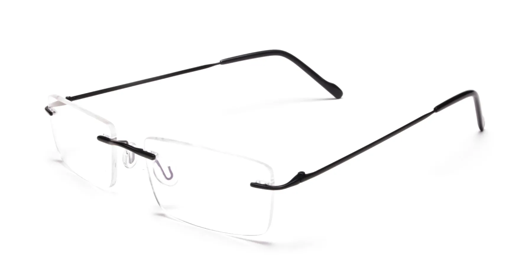 Rimless Glasses in Black for Men & Women - 2