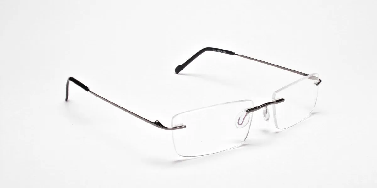 Rimless Glasses in Gunmetal - 2