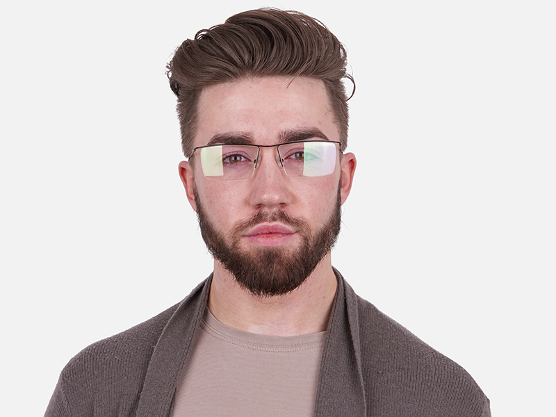 Brown Retro Square Half-rimmed Online UK-1