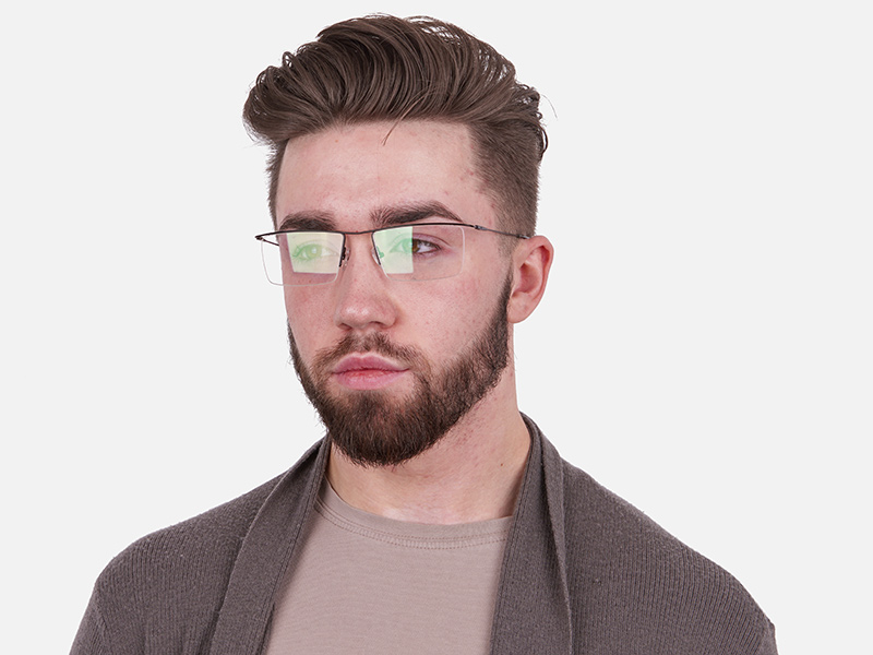 Brown Retro Square Half-rimmed Online UK-1
