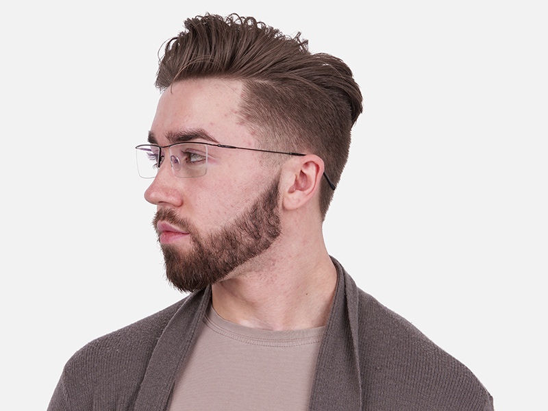 Gunmetal Thin Bridge Bar Half-rimmed-1