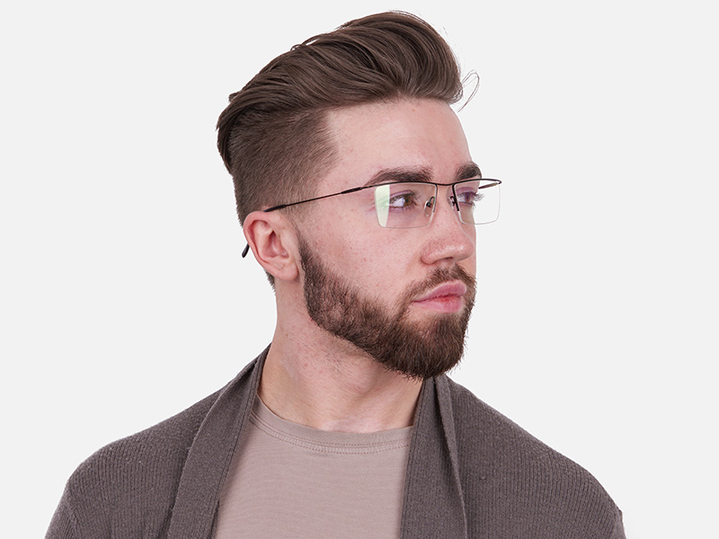 Brown Retro Square Half-rimmed Online UK-1