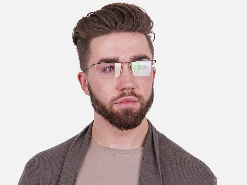 Black Neutral Half-rimmed Lightweight-1