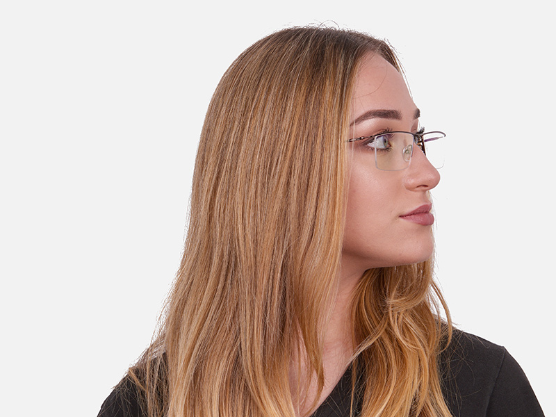 Brown Retro Square Half-rimmed Online UK-1