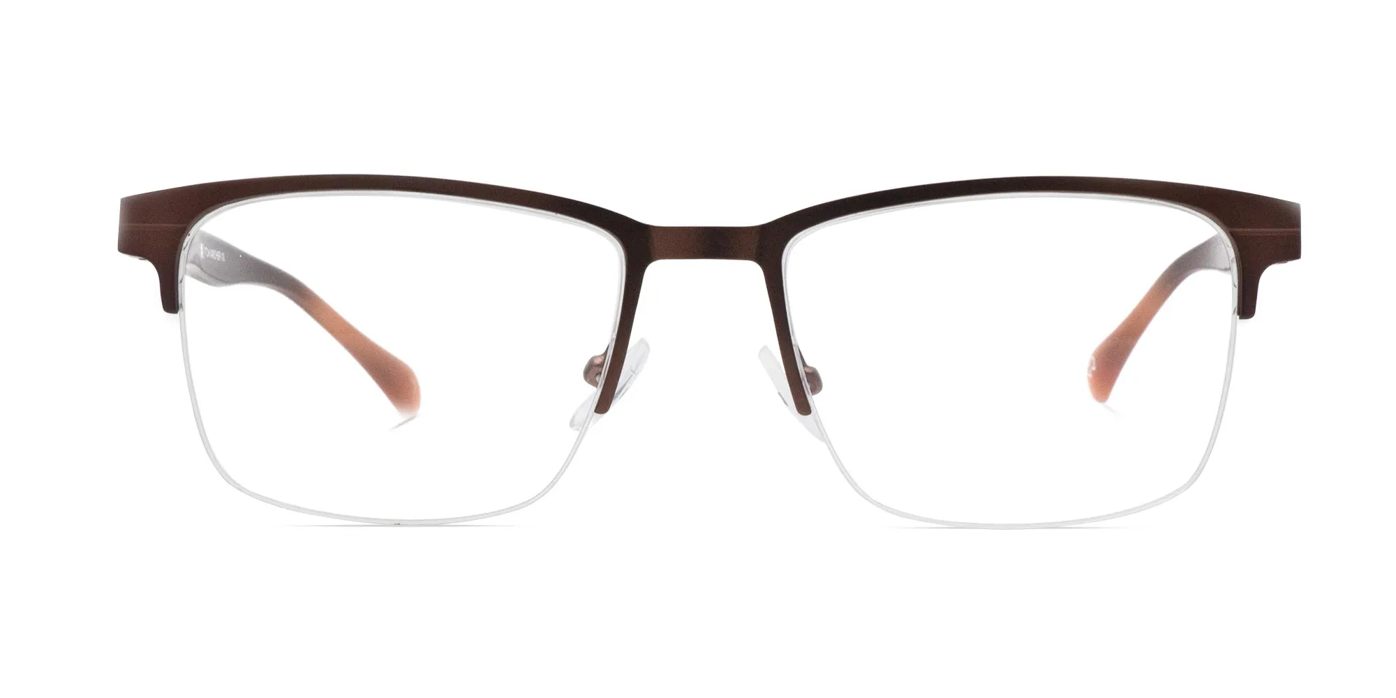 brown half rim glasses frames-2
