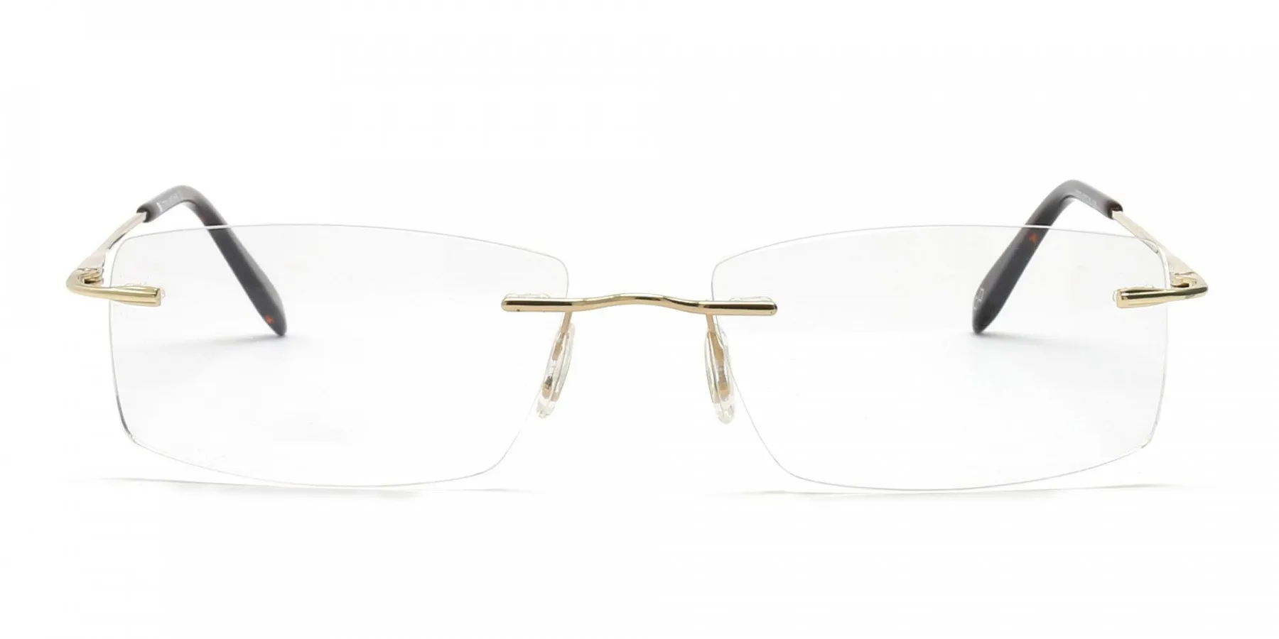 gold rimless metal frame glasses-2