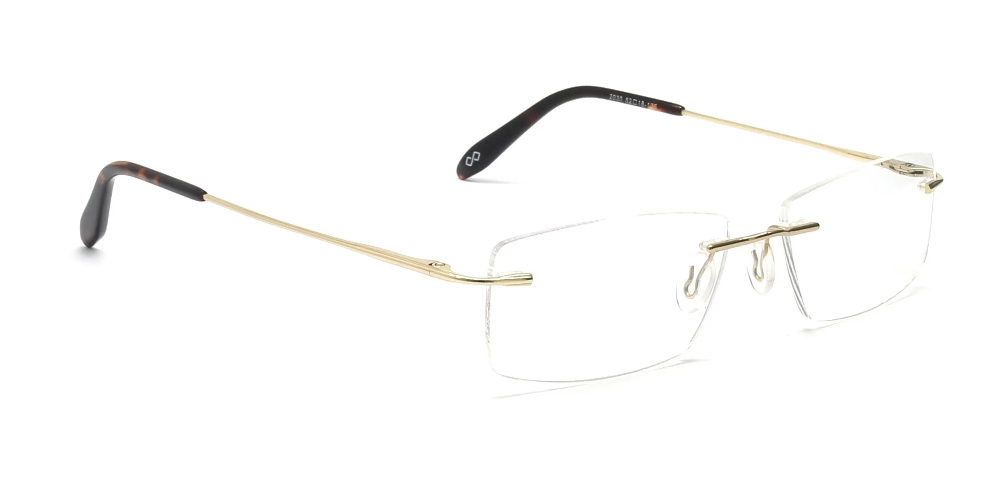 gold rimless metal frame glasses-2