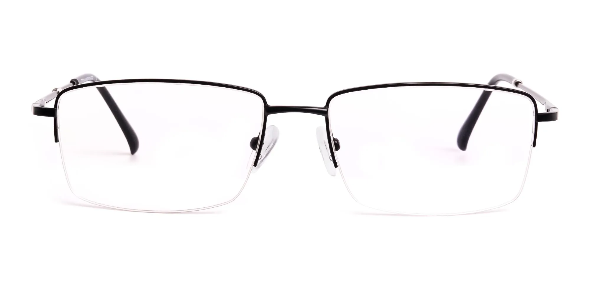 Black Semi Rimless Rectangular Glasses-2