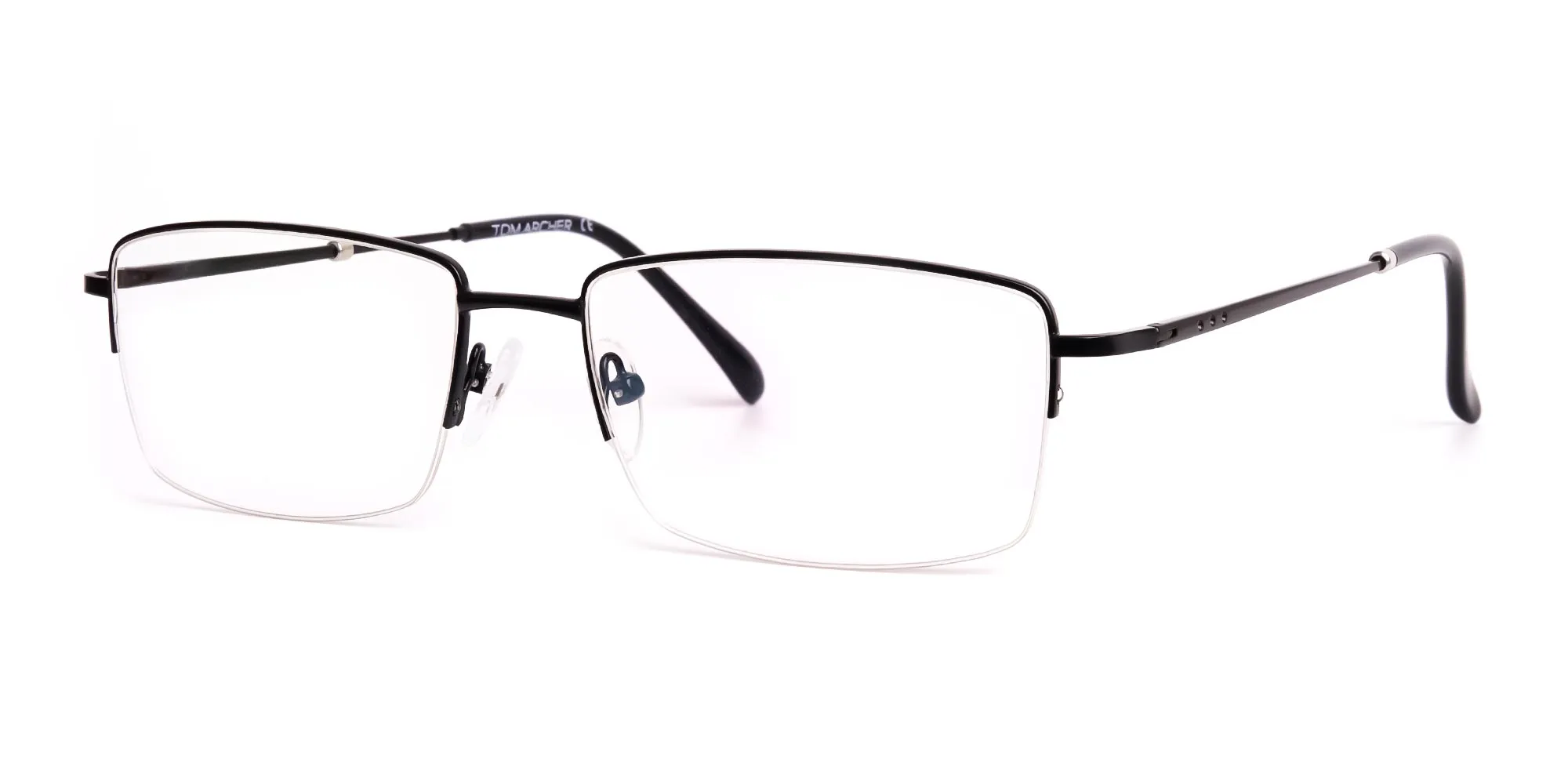 Black Semi Rimless Rectangular Glasses-2