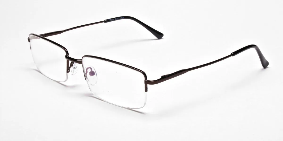 Rectangular Glasses in Brown, Eyeglasses - 2