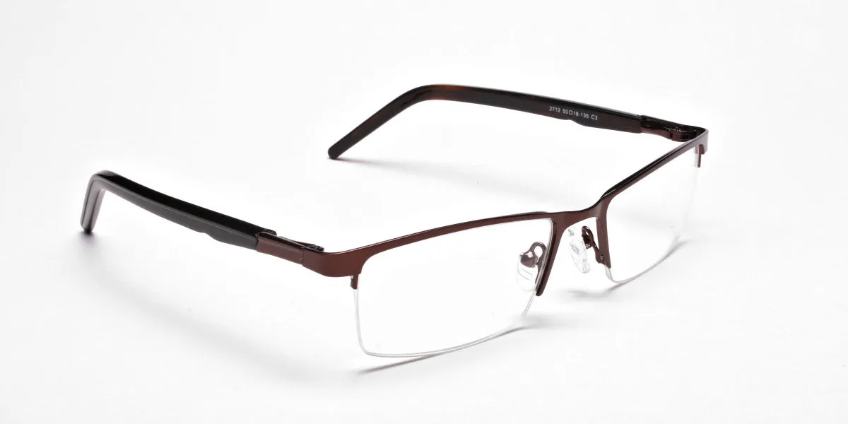 Rectangular Glasses in Brown, Eyeglasses -2