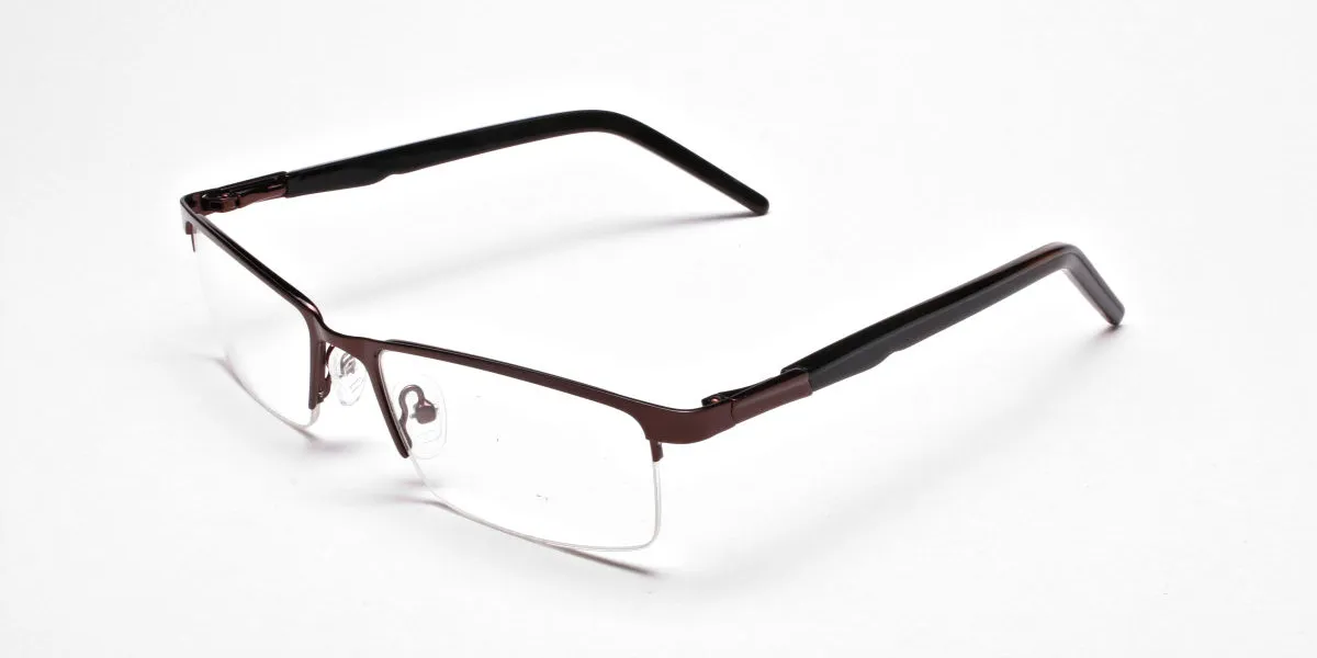 Rectangular Glasses in Brown, Eyeglasses -2