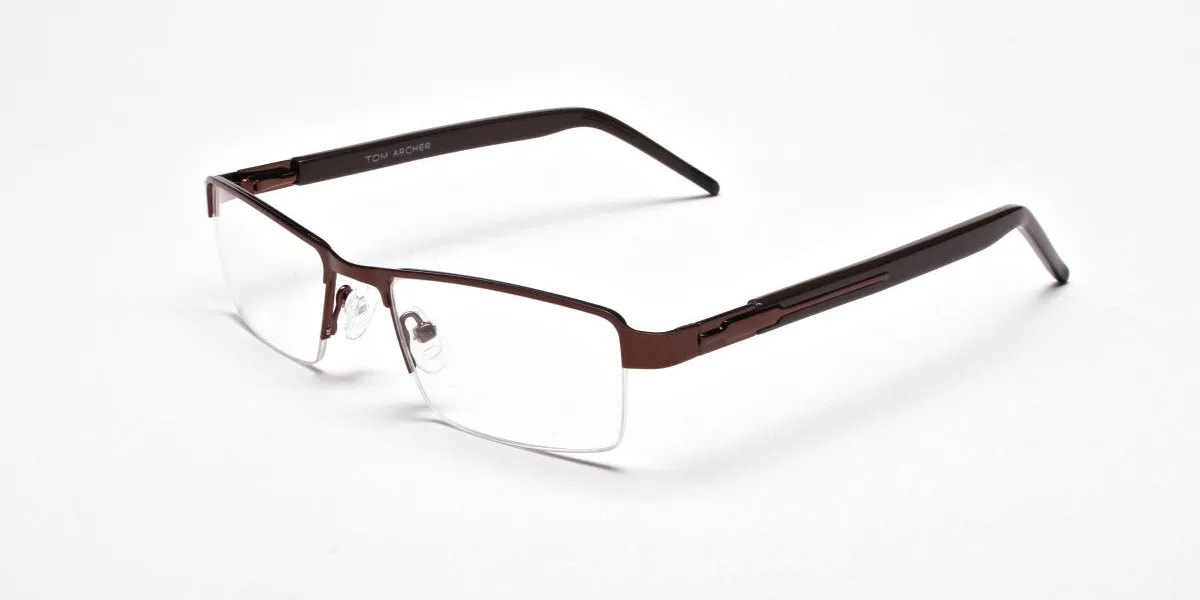 Brown Rectangular Glasses, Eyeglasses - 2