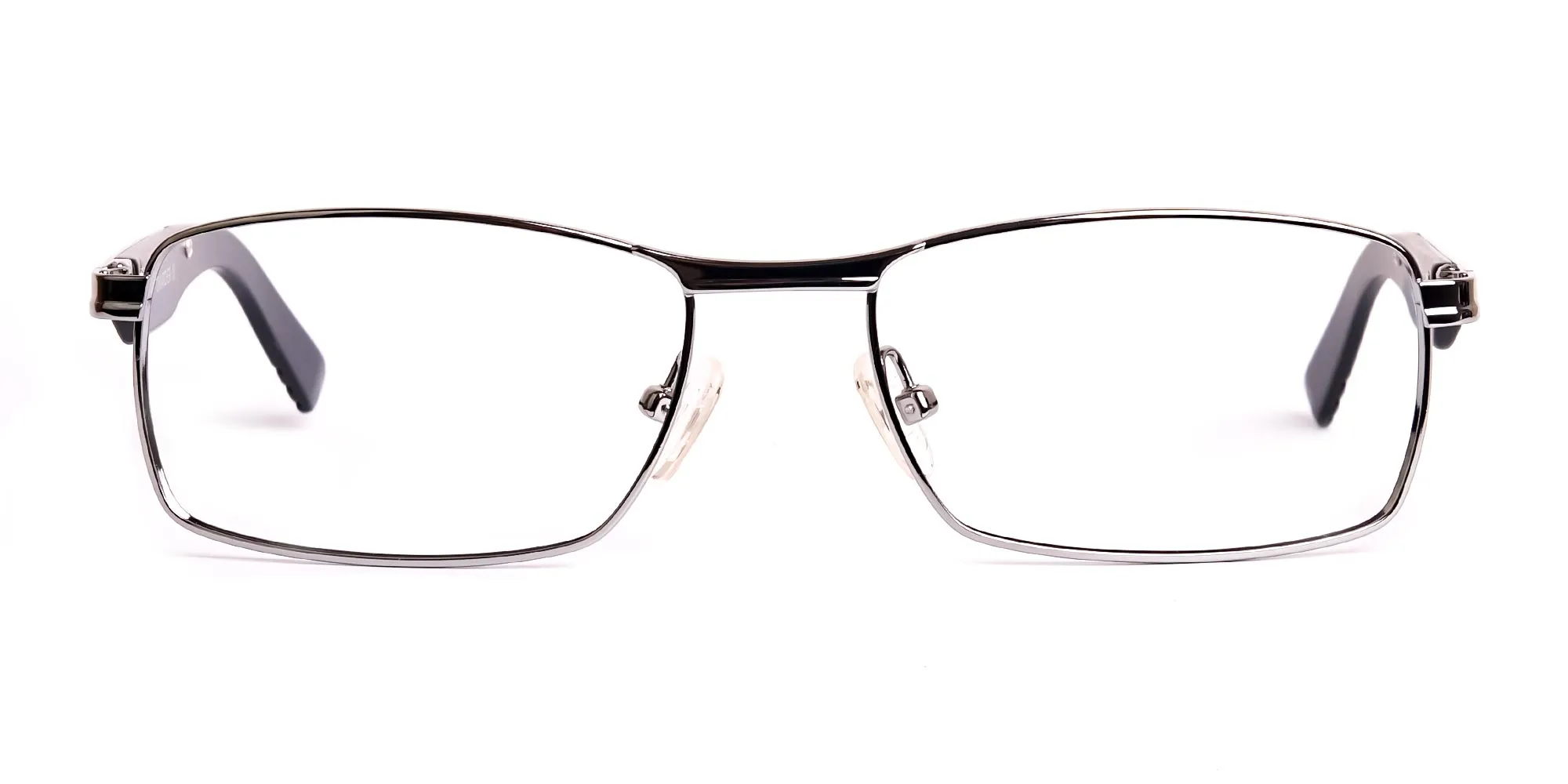 KINGS CS5 - Silver & Matte Black Rectangular Full-Rim Glasses | Specscart.®